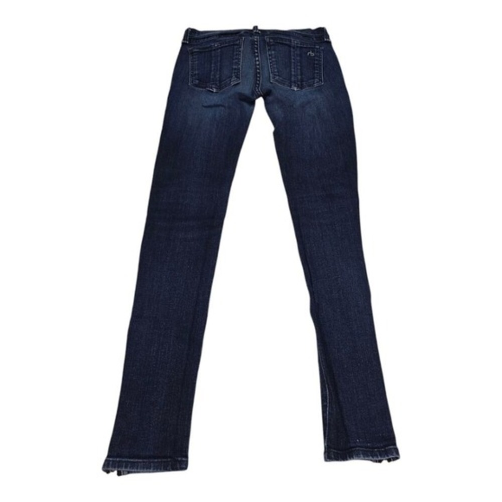 Rag & Bone Kensington Moto‎ Skinny Jeans Dark Indigo Ankle Zip W1522K520ND Sz 25 - Picture 4 of 13